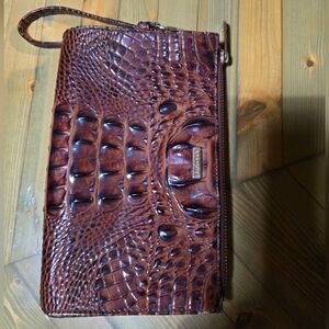 Brahmin Brown Croc-Embossed Clutch